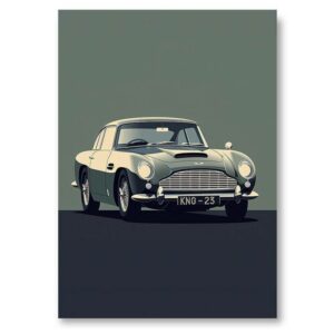 Affiche Aston Martin DB5 - Flat Design - 30 x 40 cm