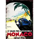 Plaque métal - Grand Prix Monaco 1933 - 20 x 30 cm