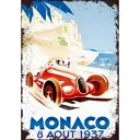 Plaque métal - Grand Prix Monaco 1937 - 20 x 30 cm