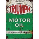 Plaque métal - Triumph Motor Oil - 20 x 30 cm