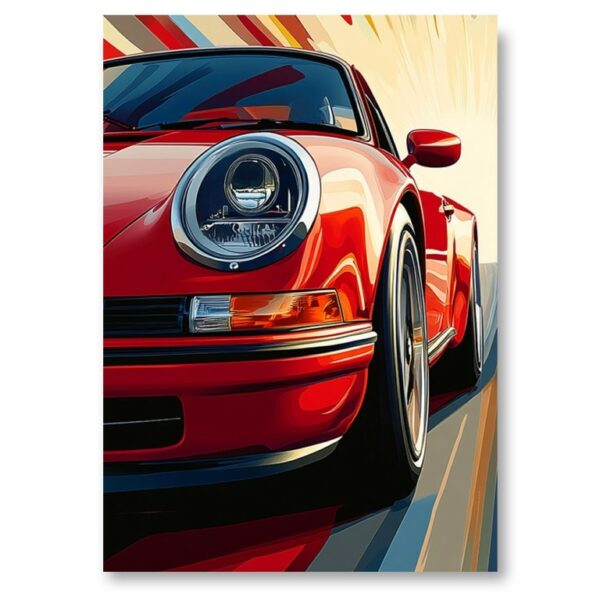 Affiche Porsche 911 rouge - 30 x 40 cm