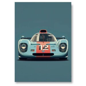 Affiche Porsche 917 - Flat Design - 30 x 40 cm