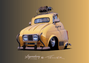 Carte postale Renault 4L beige - Collec'toon #02