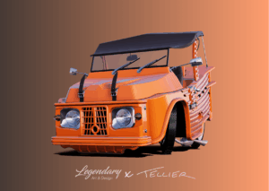 Carte postale Citroën Méhari Orange - Collec'toon #03