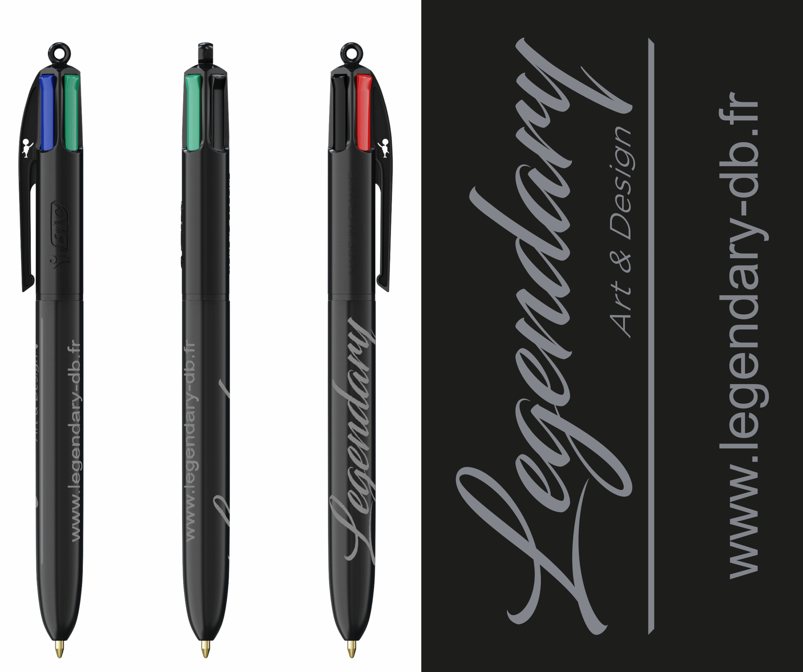 PREVENTE - Stylo BIC 4 couleurs - Legendary - Collector Metallic Foil - Silver Edition