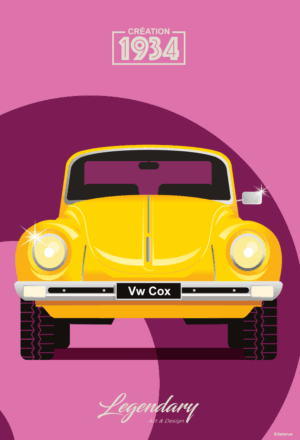 Magnet Coccinelle VW Jaune