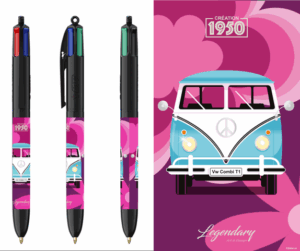 Stylo BIC 4 couleurs - Combi VW - Bleu