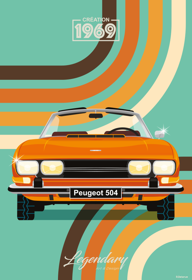 Magnet Peugeot 504 - Orange