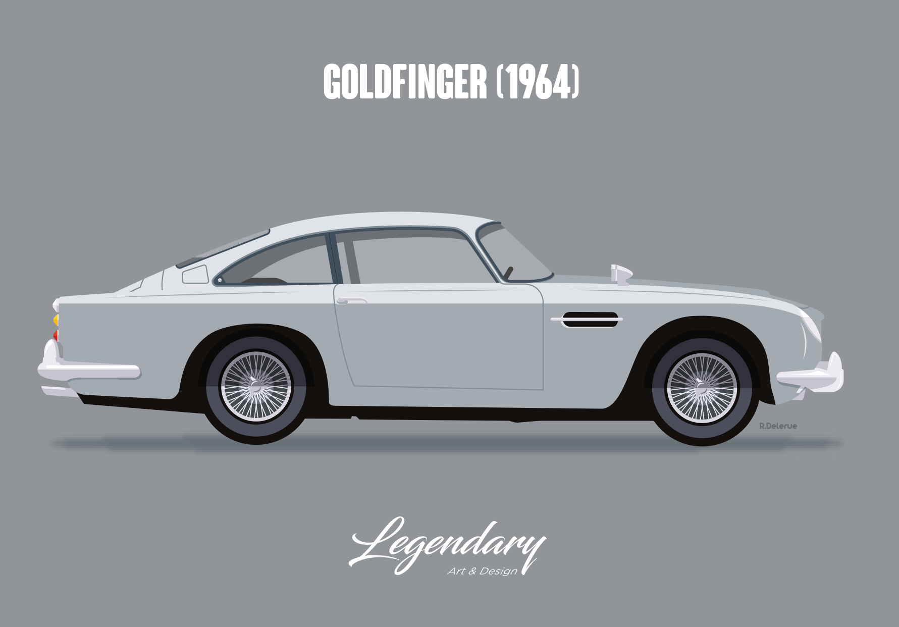 Carte postale Aston martin DB5 - "Goldfinger" - James Bond