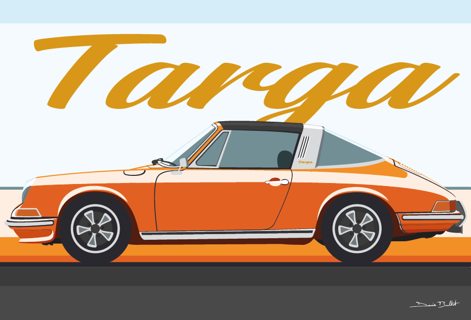 Magnet Porsche Targa - Orange