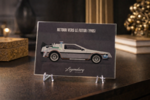 Plexiglass DeLorean - "Retour vers le futur" - Format Carte Postale