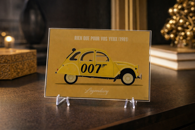 Plexiglass 2CV - "Rien que pour vos yeux" - Format Carte Postale