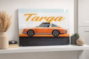 Plexiglass Porsche Targa Orange - Format 30 x 40 cm