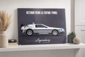 Plexiglass DeLorean - "Retour vers le futur" - Format 30 x 40 cm