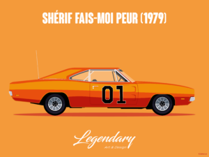 Affiche Dodge Charger - Shérif fais moi peur - 30x40 cm