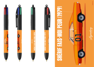 Stylo BIC 4 couleurs - Dodge Charger - Shérif fais moi peur -  (Pré-Vente - Disponible en Mai)