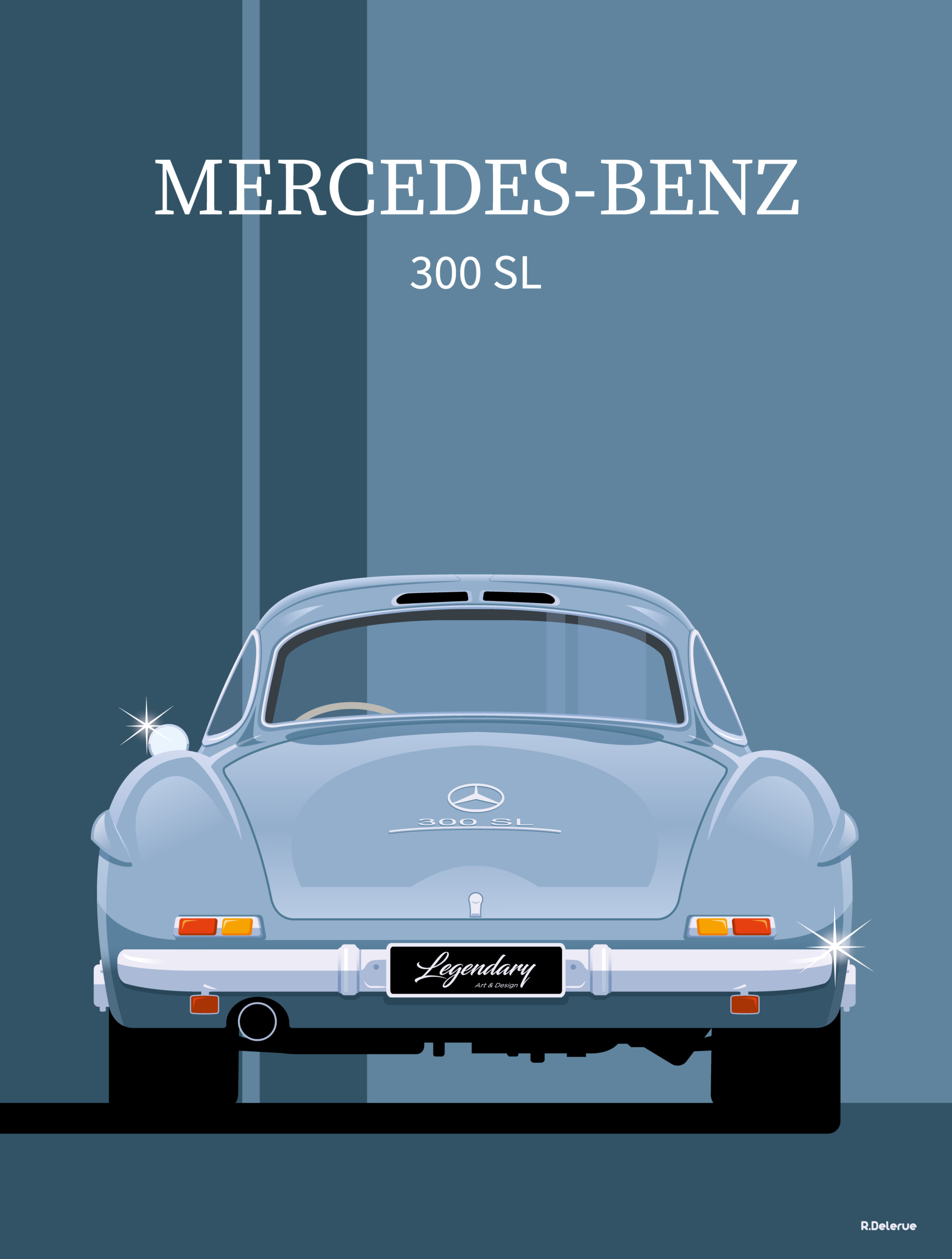 Affiche Mercedes Benz - 300 SL - 30x40 cm