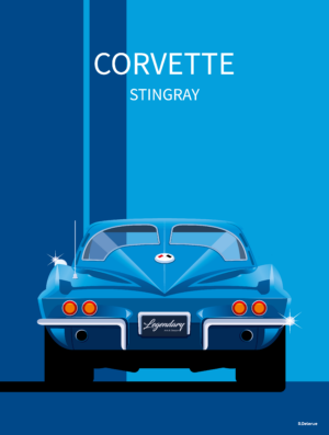 Affiche Corvette Stingray - 30x40 cm