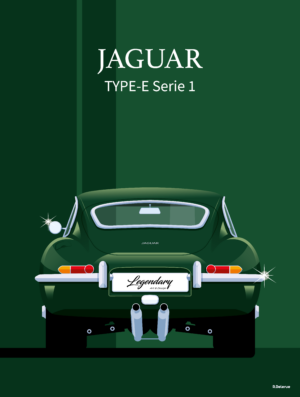 Affiche Jaguar Type E - Série 1 - 30x40 cm