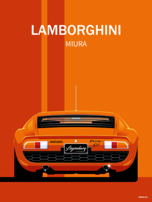 Affiche Lamborghini Miura - 30x40 cm