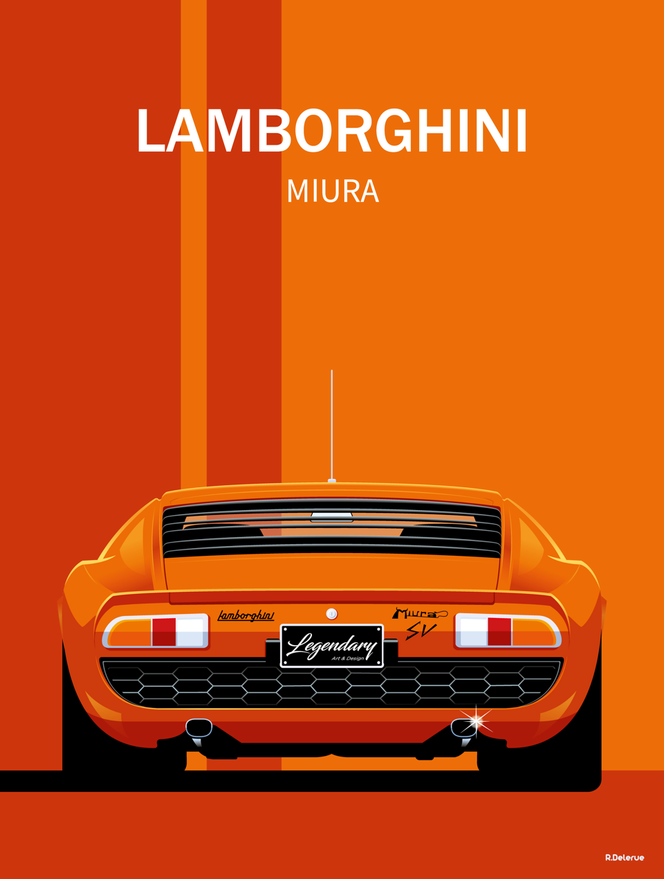 Affiche Lamborghini Miura - 30x40 cm