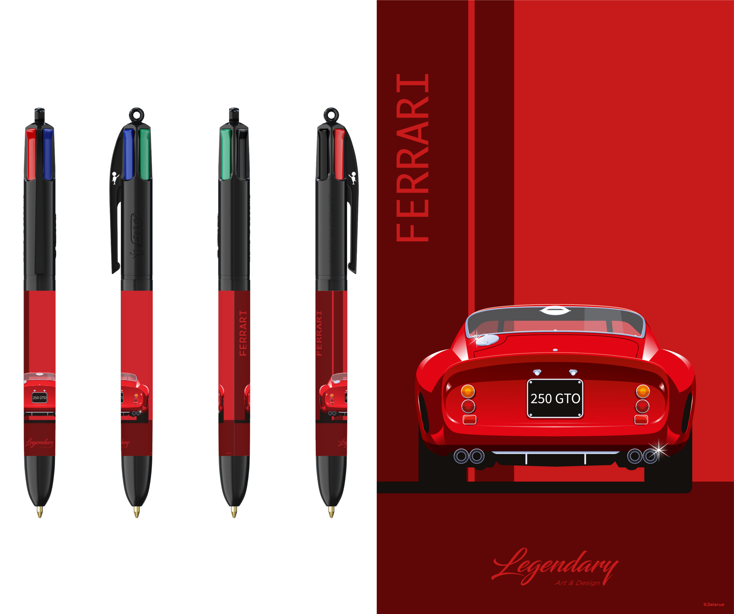 Stylo BIC 4 couleurs - Ferrari 250 GTO - Vue arrière