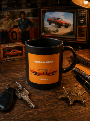 Mug noir céramique "Shérif fais moi peur" - 350 ml