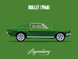 Affiche Ford Mustang GT 390 Fastback - Bullit - 30x40 cm
