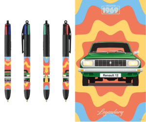 Stylo BIC 4 couleurs - Renault 12 - Verte - 1969
