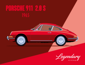 Affiche Porsche 911 - 2.0 S - 1965 - 30 x 40 cm
