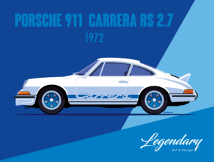 Affiche Porsche 911 - Carrera RS 2.7  - 1972 - 30 x 40 cm